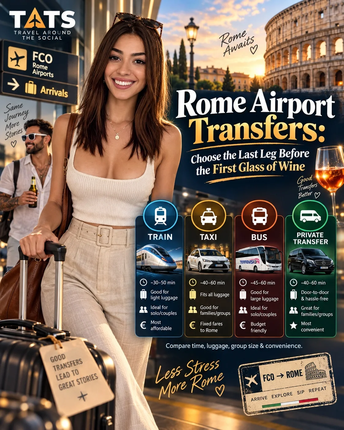 Rome airport transfers — all your options compared